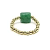 Bague élastique Aventurine Verte facettée