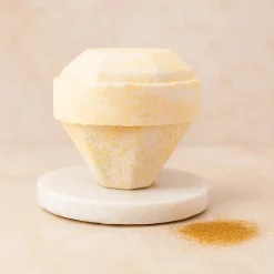 Bombe de bain avec Gemme | Blanc et Or