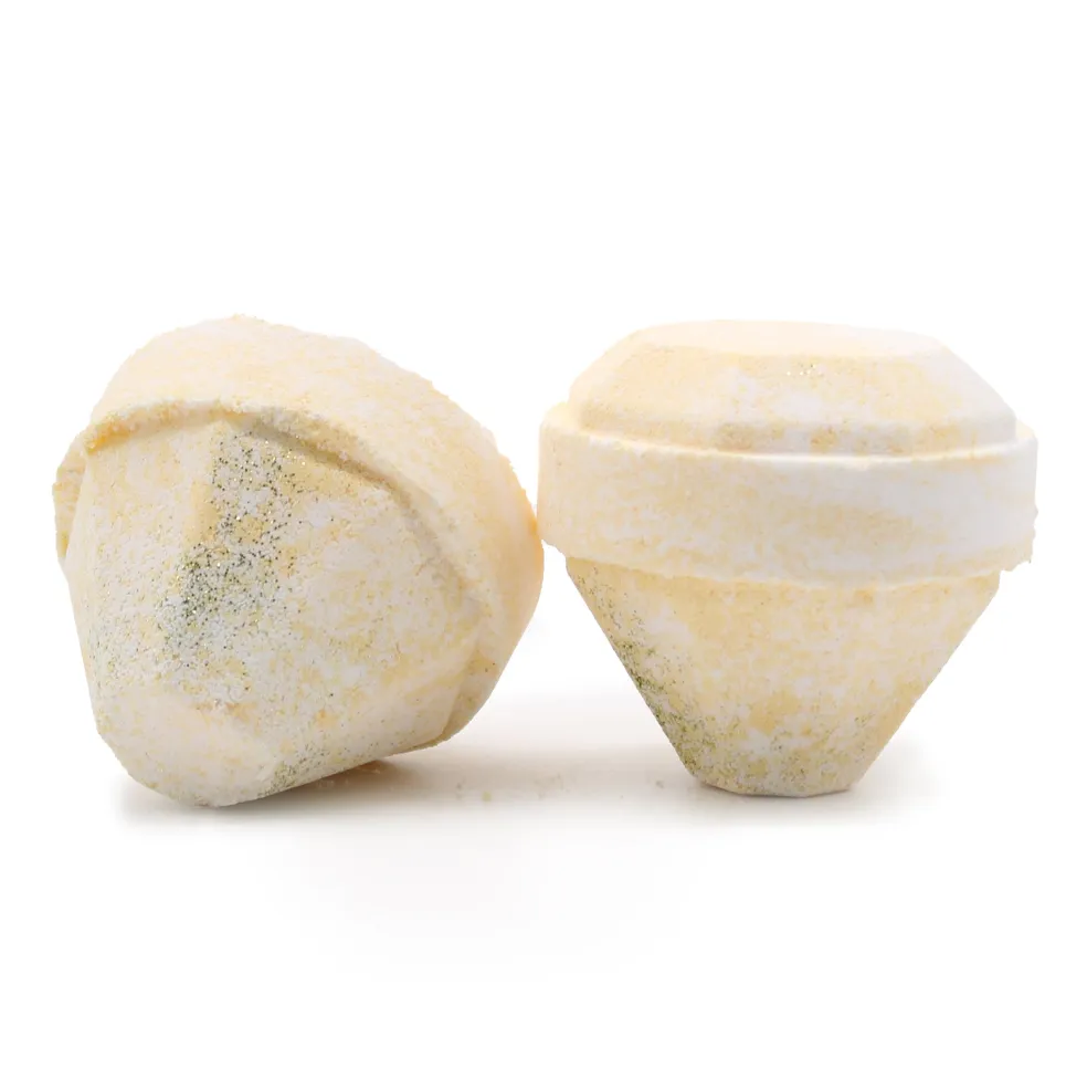 Bombe de bain avec Gemme | Blanc et Or