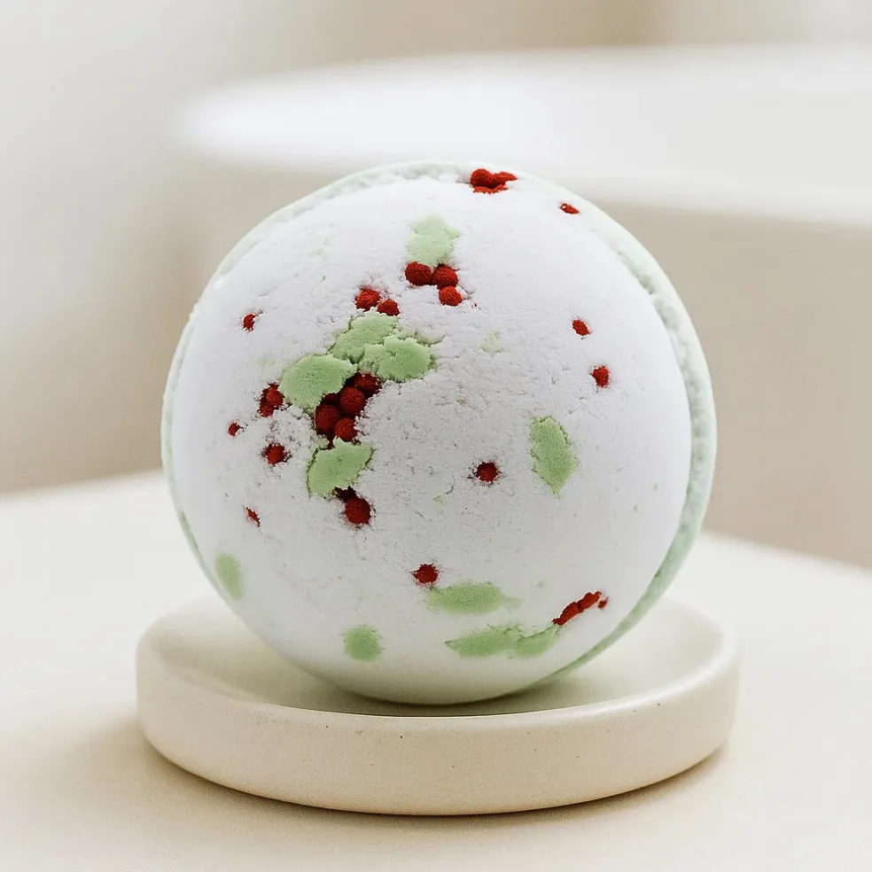 Bombes de Bain Baie de Houx et Gui – Magie des Fêtes et Relaxation