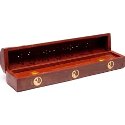 Boîte brûle encens en bois | 30 cm