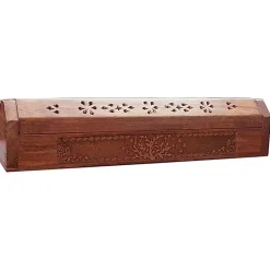 Boîte brûle encens en bois d'acacia
