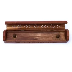 Boîte brûle encens en bois d'acacia