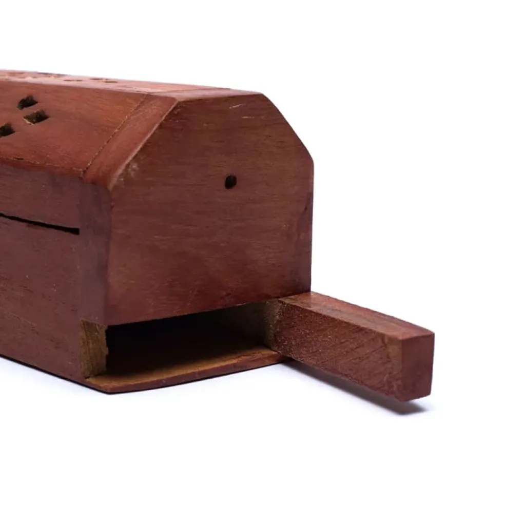 Boîte brûle encens en bois d'acacia
