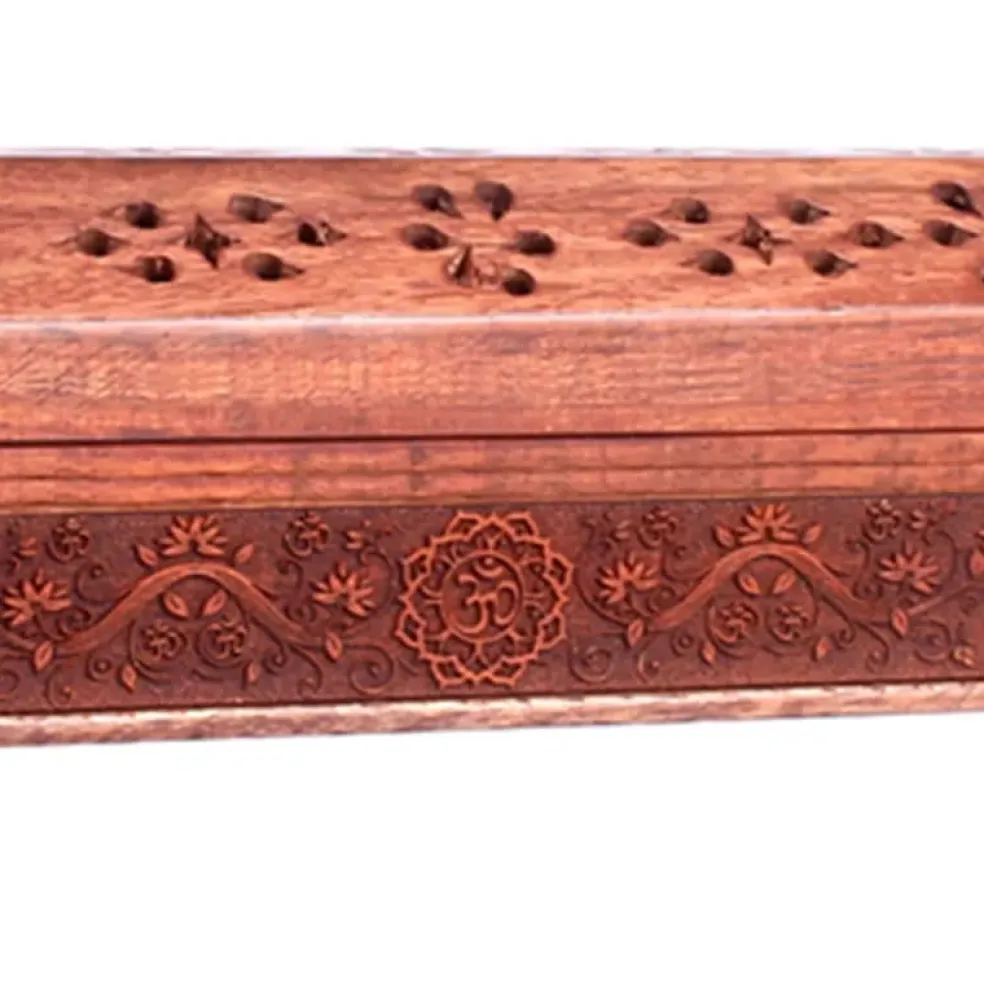Boîte brûle encens en bois d'acacia