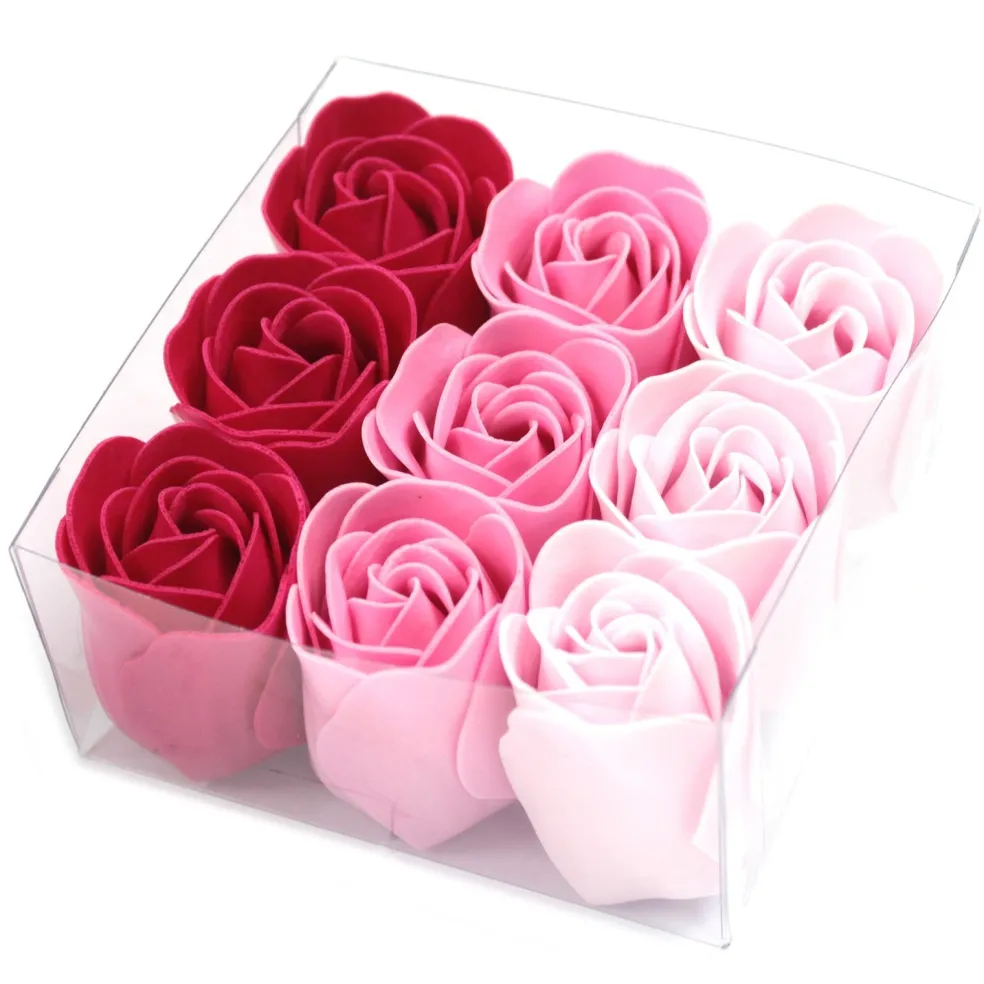 Boîte de 9 roses de savon