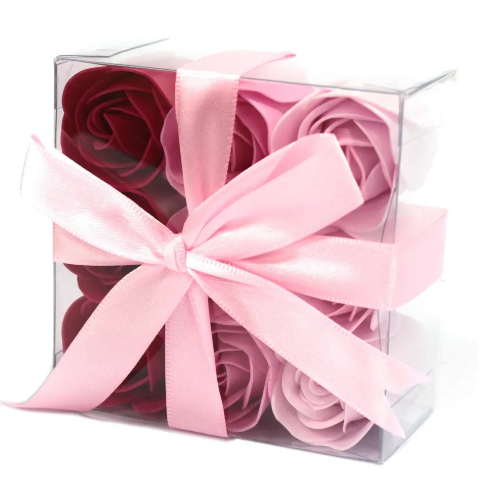 Boîte de 9 roses de savon