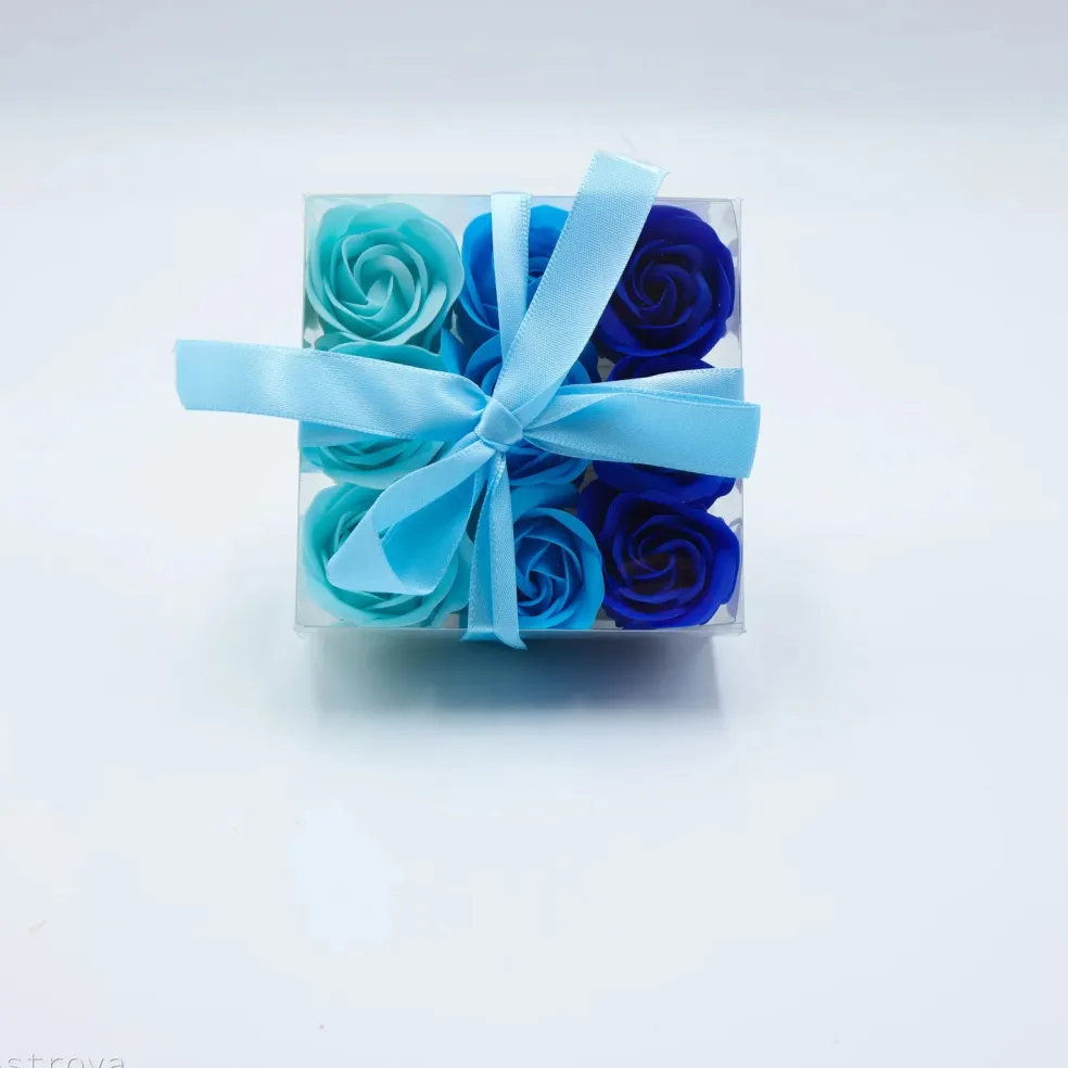 Boîte de 9 roses de savon