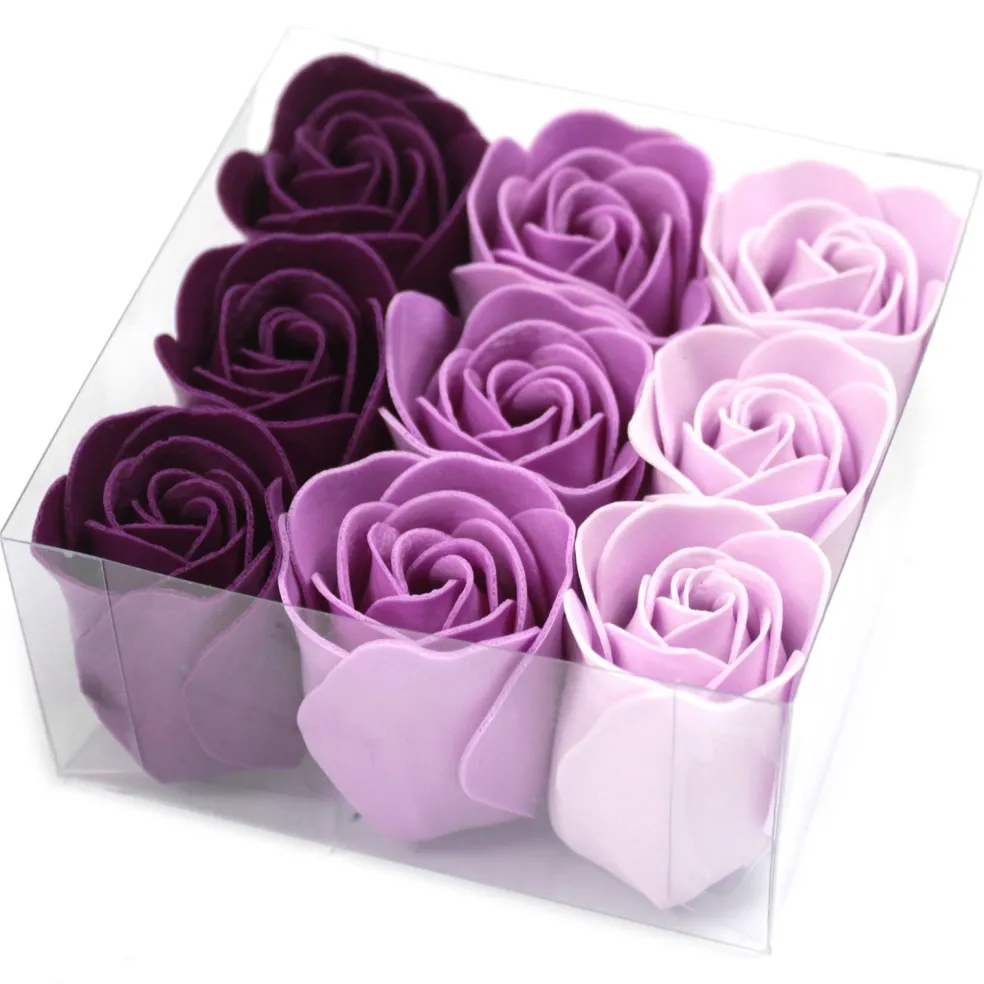 Boîte de 9 roses de savon