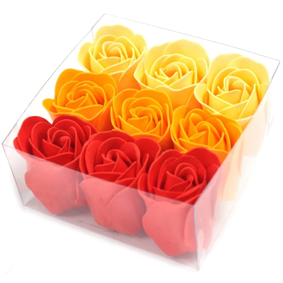 Boîte de 9 roses de savon