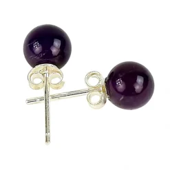 Boucles d’oreilles Améthyste | Clous en Argent