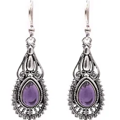Boucles d'oreilles bohème avec améthyste