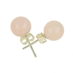 Boucles d’oreilles Quartz Rose | Clous en Argent