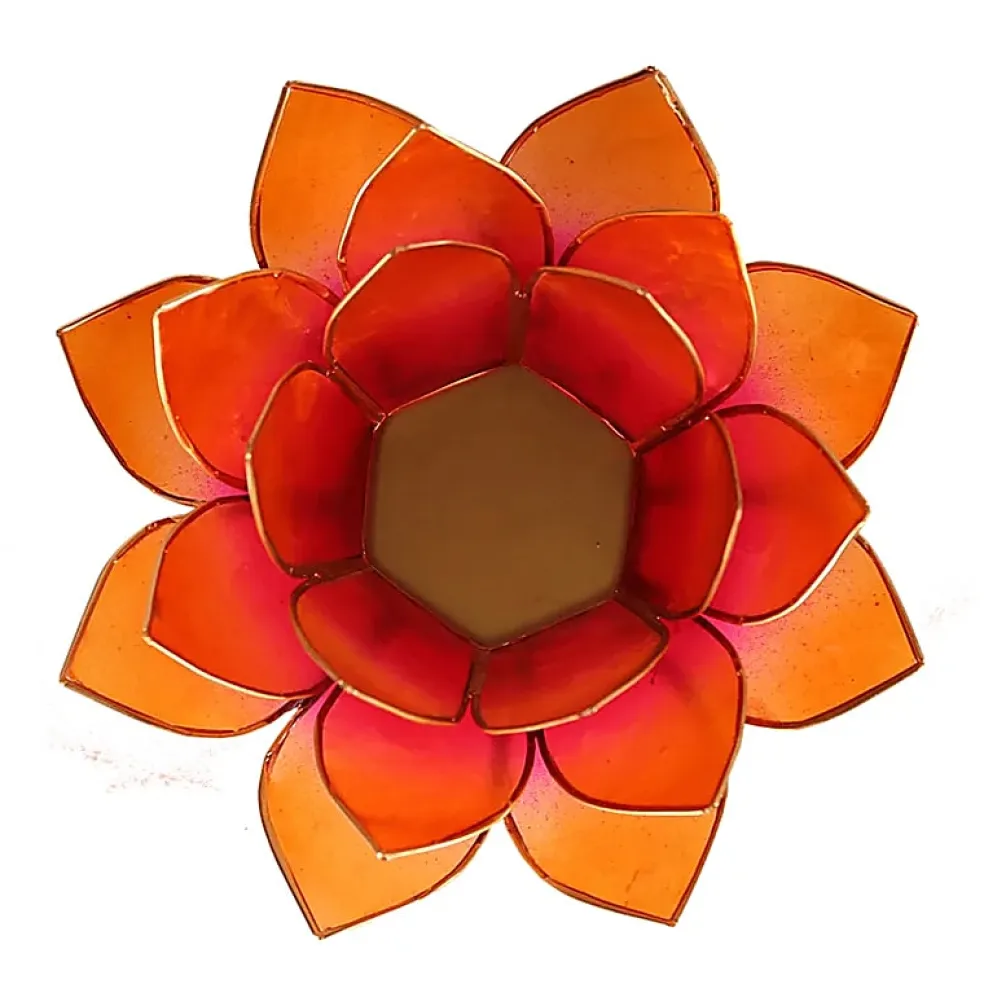 Bougeoirs Lotus - Bords Dorés 13.5 cm