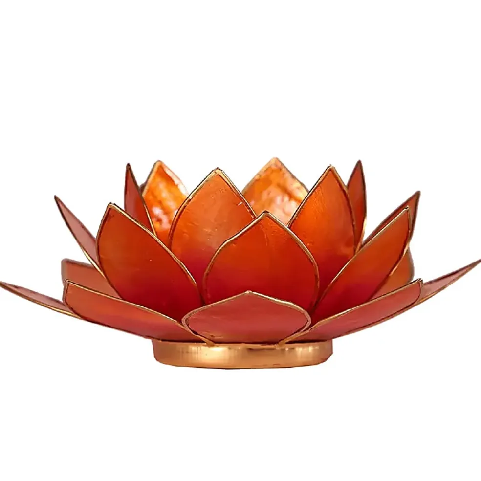 Bougeoirs Lotus - Bords Dorés 13.5 cm