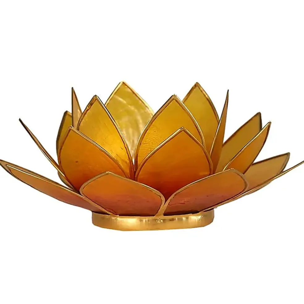 Bougeoirs Lotus - Bords Dorés 13.5 cm