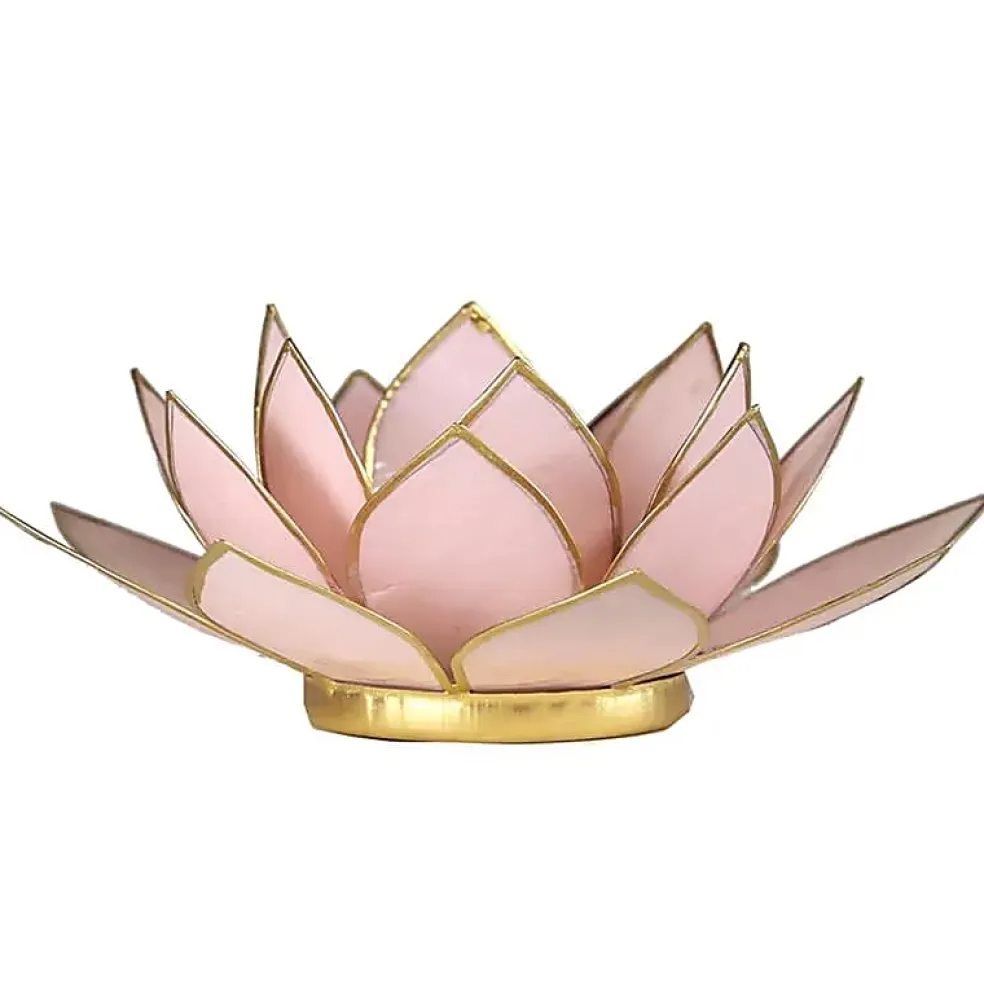 Bougeoirs Lotus - Bords Dorés 13.5 cm