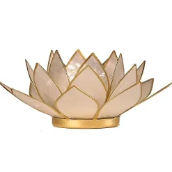 Bougeoirs Lotus - Bords Dorés 13.5 cm