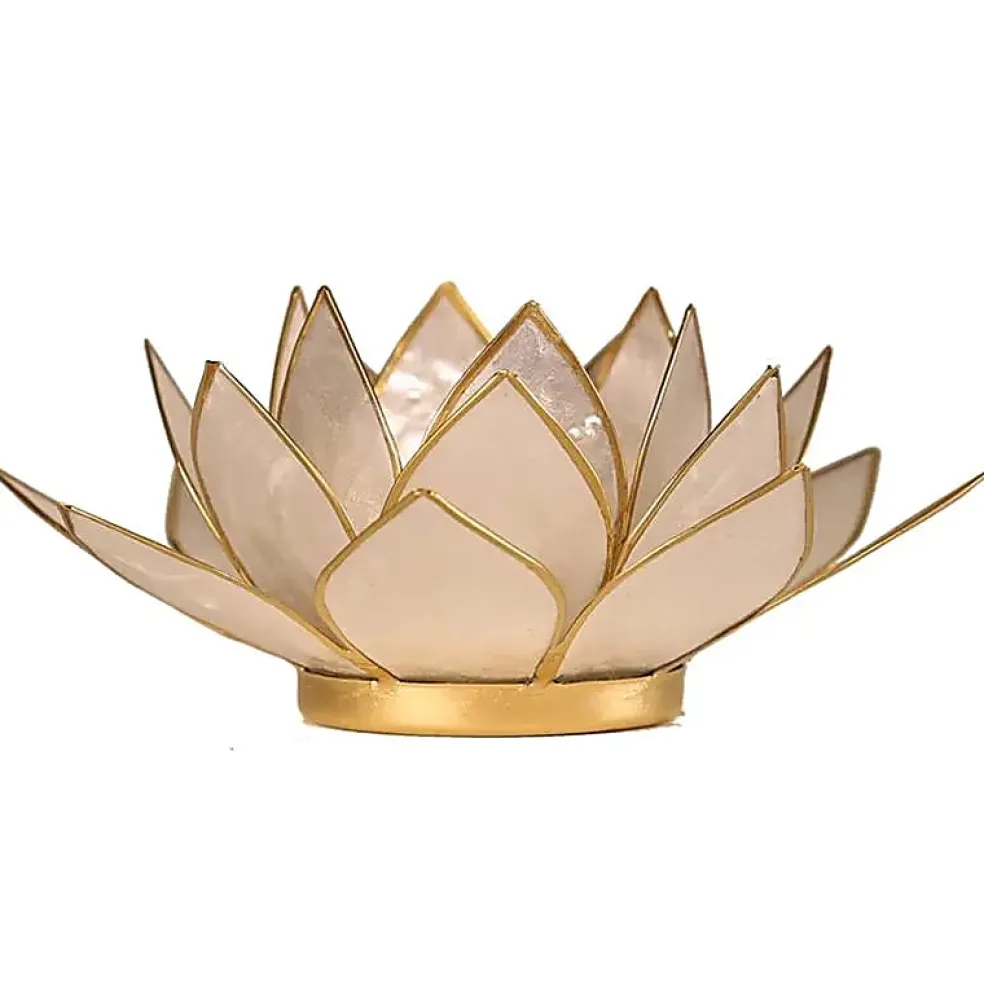 Bougeoirs Lotus - Bords Dorés 13.5 cm