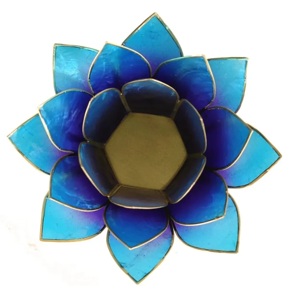 Bougeoirs Lotus - Bords Dorés 13.5 cm