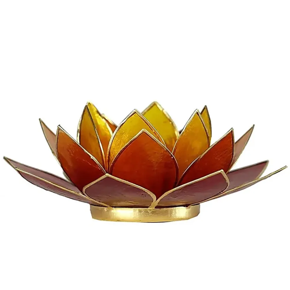 Bougeoirs Lotus - Bords Dorés 13.5 cm