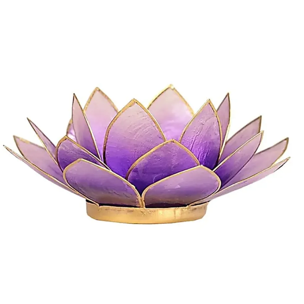 Bougeoirs Lotus - Bords Dorés 13.5 cm