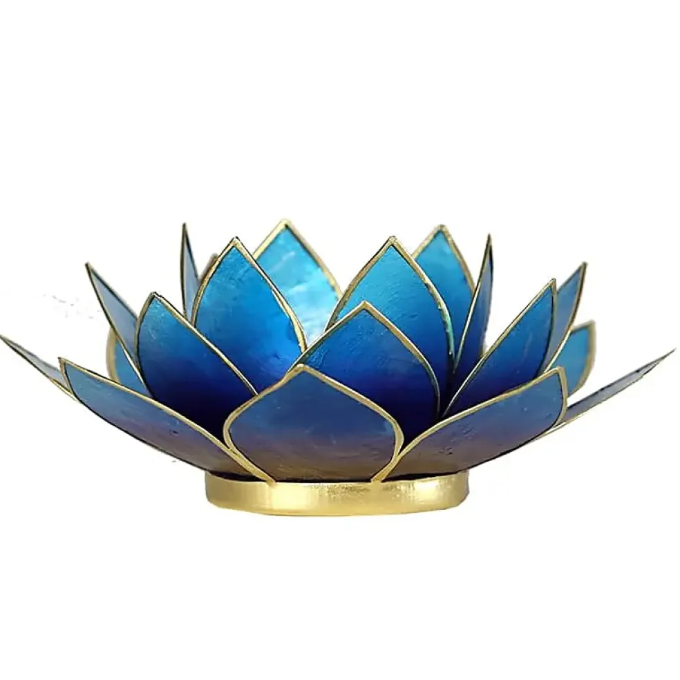 Bougeoirs Lotus - Bords Dorés 13.5 cm
