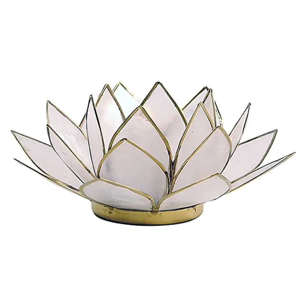 Bougeoirs Lotus - Bords Dorés 13.5 cm
