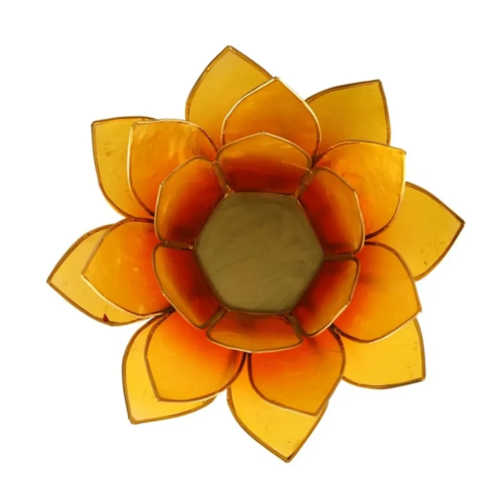 Bougeoirs Lotus - Bords Dorés 13.5 cm