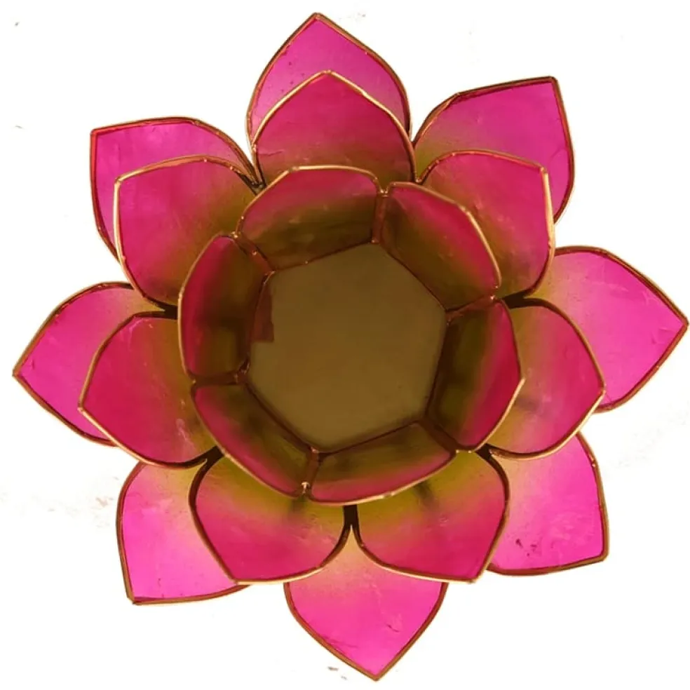 Bougeoirs Lotus - Bords Dorés 13.5 cm