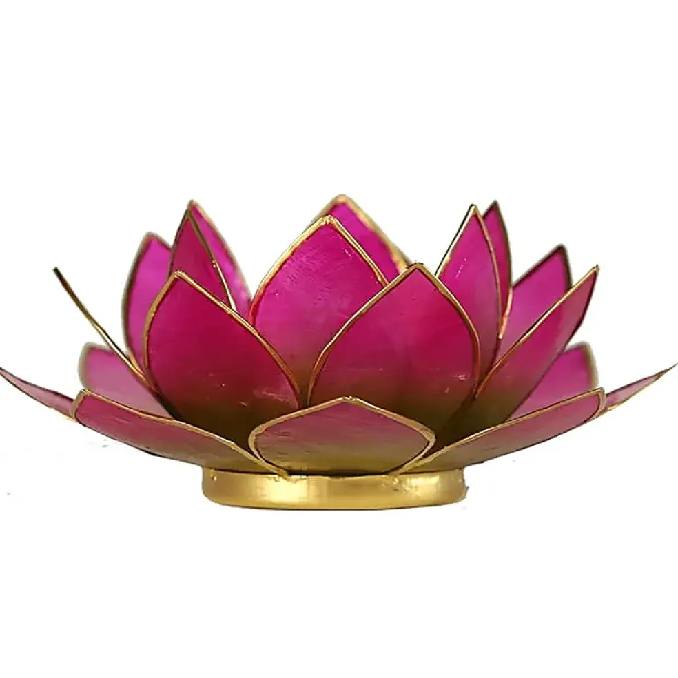 Bougeoirs Lotus - Bords Dorés 13.5 cm