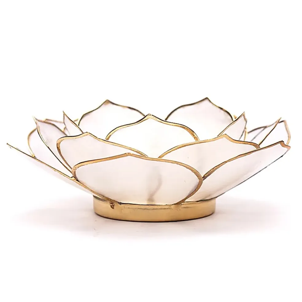 Bougeoirs Pétales de Lotus - Bords dorés