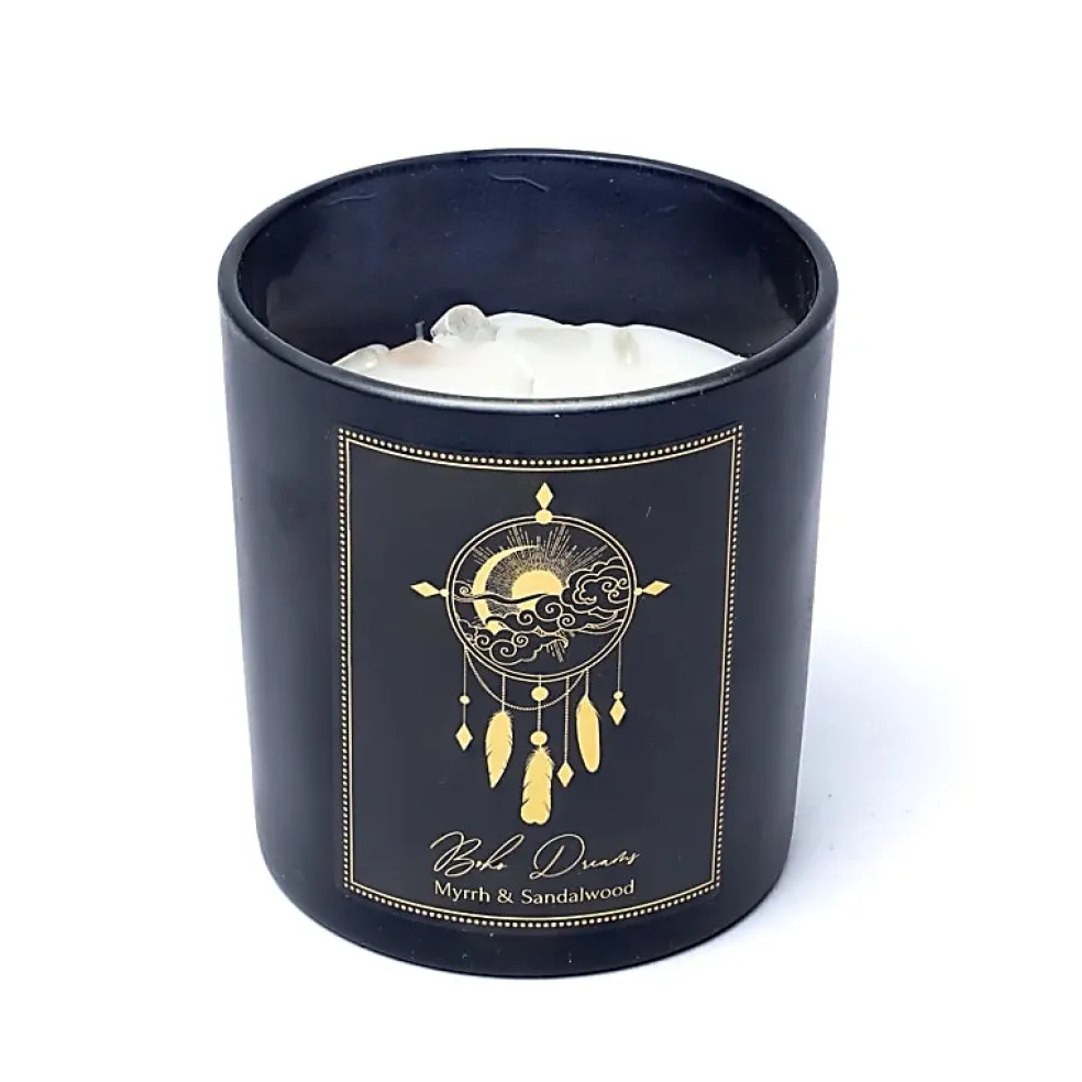 Bougie d'intention en verre 20h | Boho Dreams