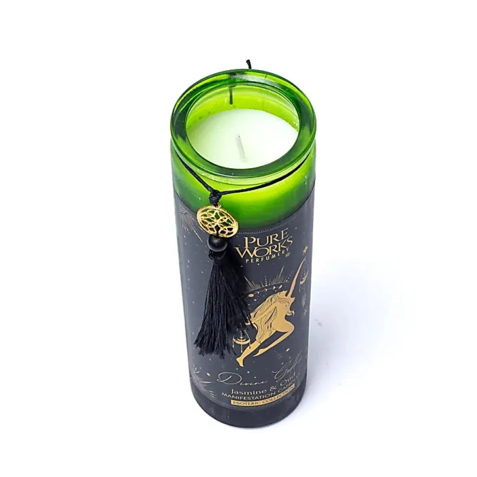 Bougie d'intention en verre 80h | Divine Goddess