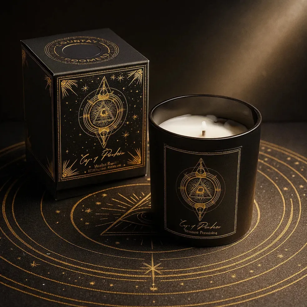 Bougie d'intention en verre 20h | Eye of providence
