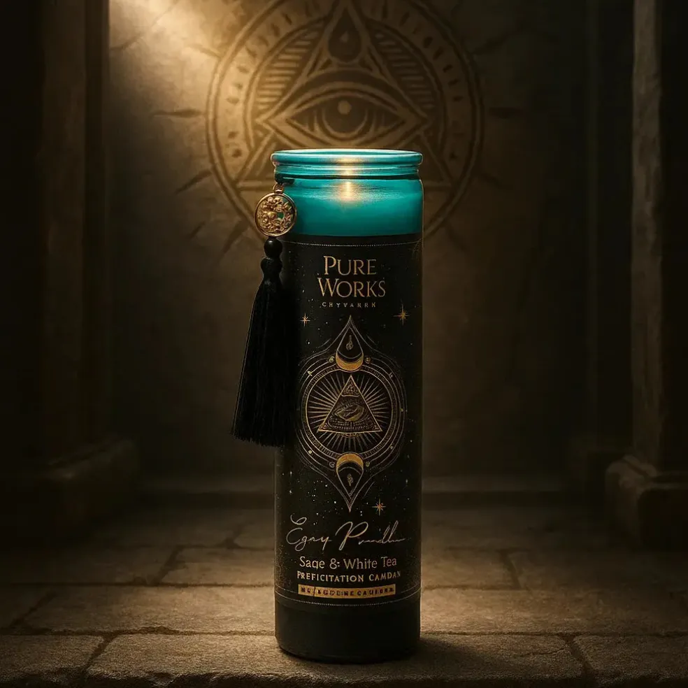 Bougie d'intention en verre 80h | Eye of Providence