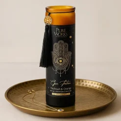 Bougie d'intention en verre 80h | Good Fortune