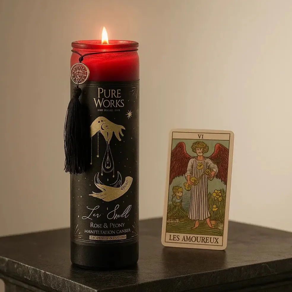 Bougie d'intention en verre 80h | Love Spell