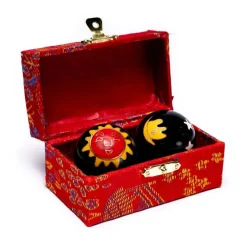 Boules Qi Gong Baoding Soleil Lune jaune