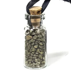 Bouteille en verre de pierres Pyrite