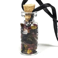 Bouteille en verre de pierres Tourmaline