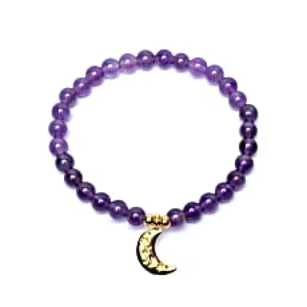 Bracelet Améthyste | charm Lune