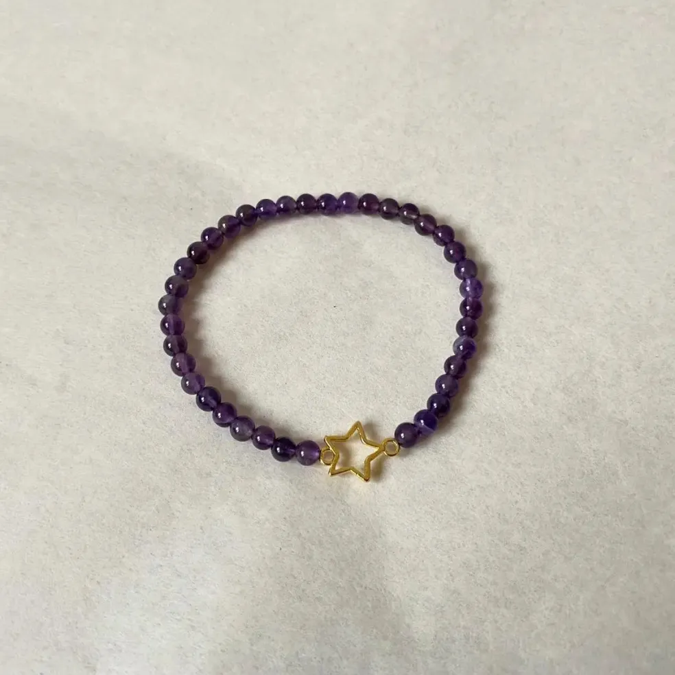 Bracelet Améthyste | charm Étoile