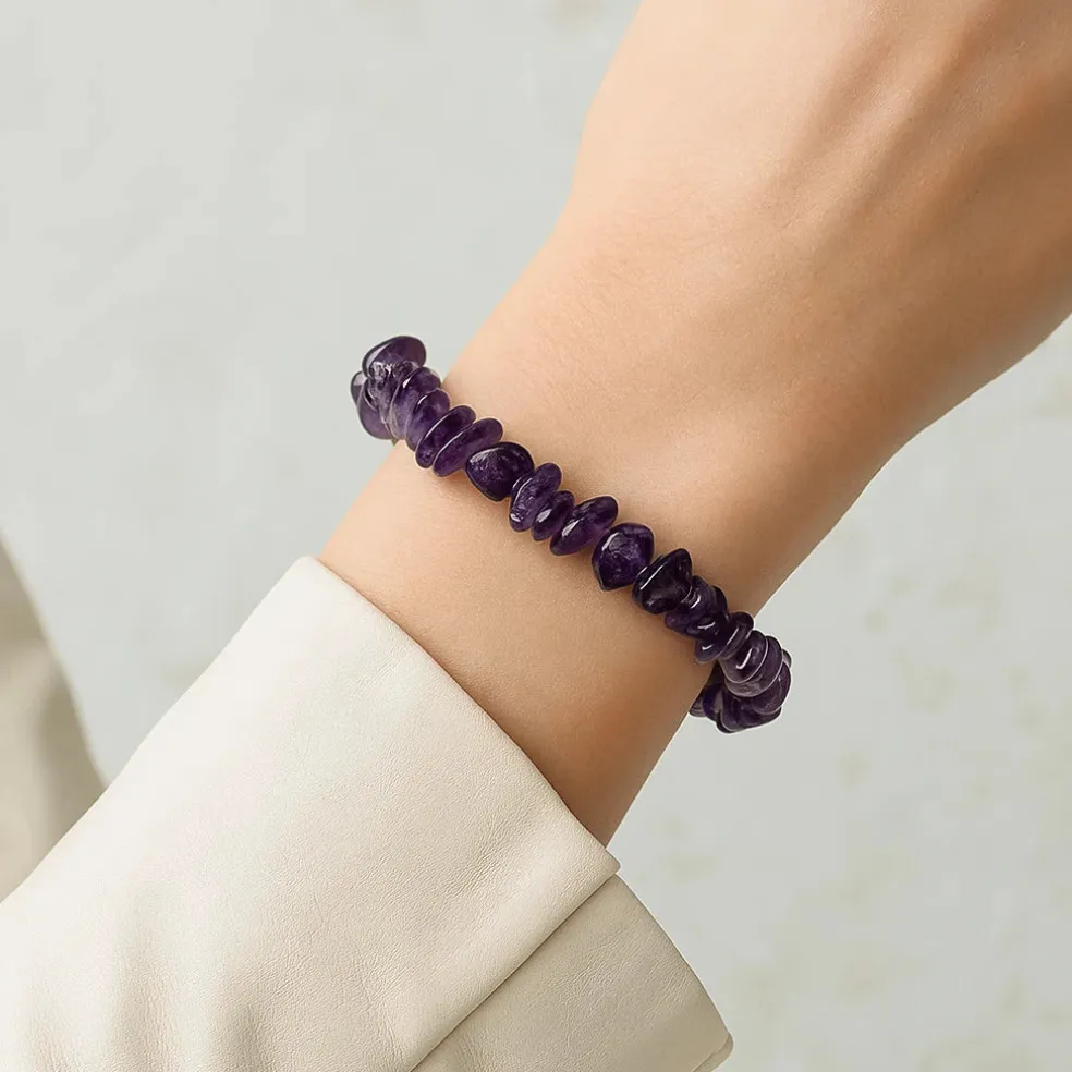 Bracelet chips d'Améthyste