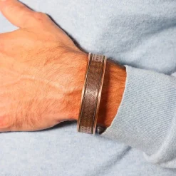 Bracelet en cuivre à fermoir magnétique - symbole Fleur de vie