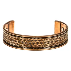 Bracelet en cuivre à fermoir magnétique - symbole Fleur de vie
