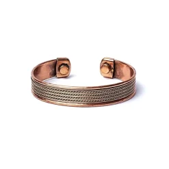 Bracelet en cuivre magnétique - quatre cordons magnétiques | Lot de 2
