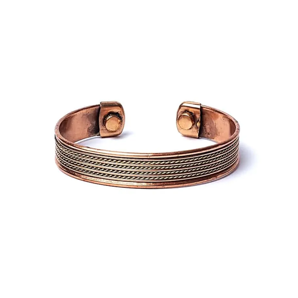 Bracelet en cuivre magnétique - quatre cordons magnétiques | Lot de 2