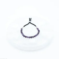 Bracelet en pierre naturelle plaqué argent | Améthyste