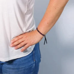 Bracelet en pierre naturelle plaqué argent | Améthyste
